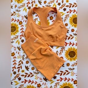 Alphalete Impact Bra And Amplify Short M size Cheeky Color